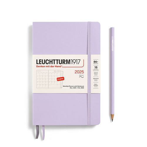 Leuchtturm, Purple, Planners, Art & School, 2025, B6, Monthly Notebook, Lilac, 816338